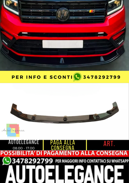 ⭐SPOILER ANTERIORE SPLITER ADATTO PER VW Crafter MK2 2017+ nero lucido⭐