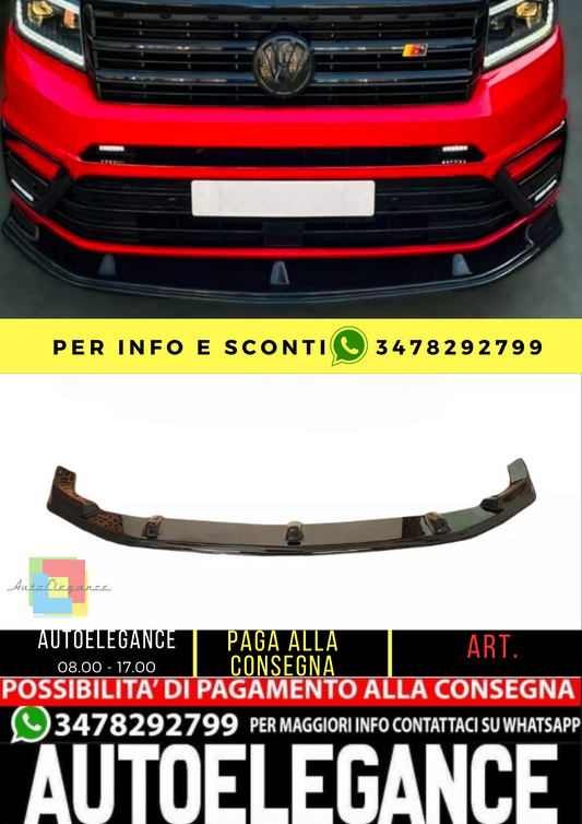 ⭐SPOILER ANTERIORE SPLITER ADATTO PER VW Crafter MK2 2017+ nero lucido⭐