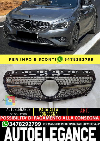 ⭐  griglia radiatore nero diamante adatto per Mercedes Benz W176 A Kl 2012 - 20⭐