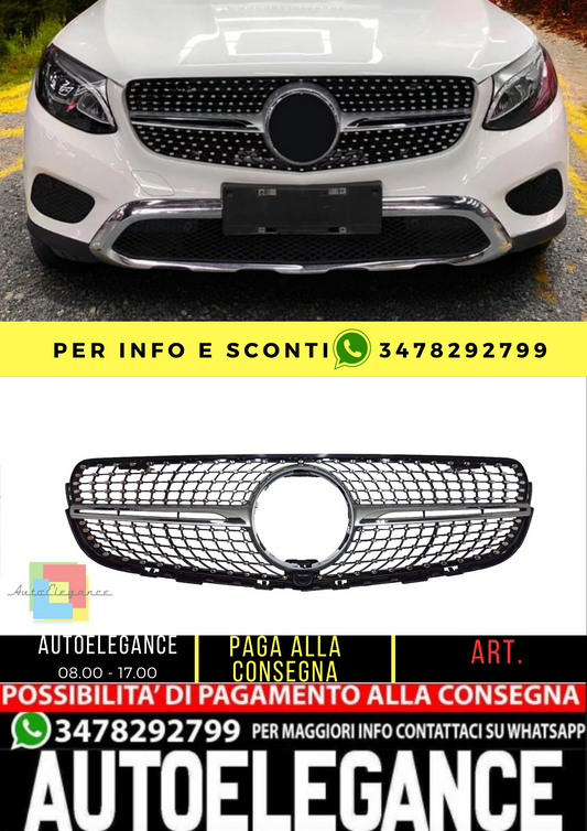 ⭐ Griglia Radiatore Argento Diamond adatto per Mercedes Benz GLC Classe X253 20⭐