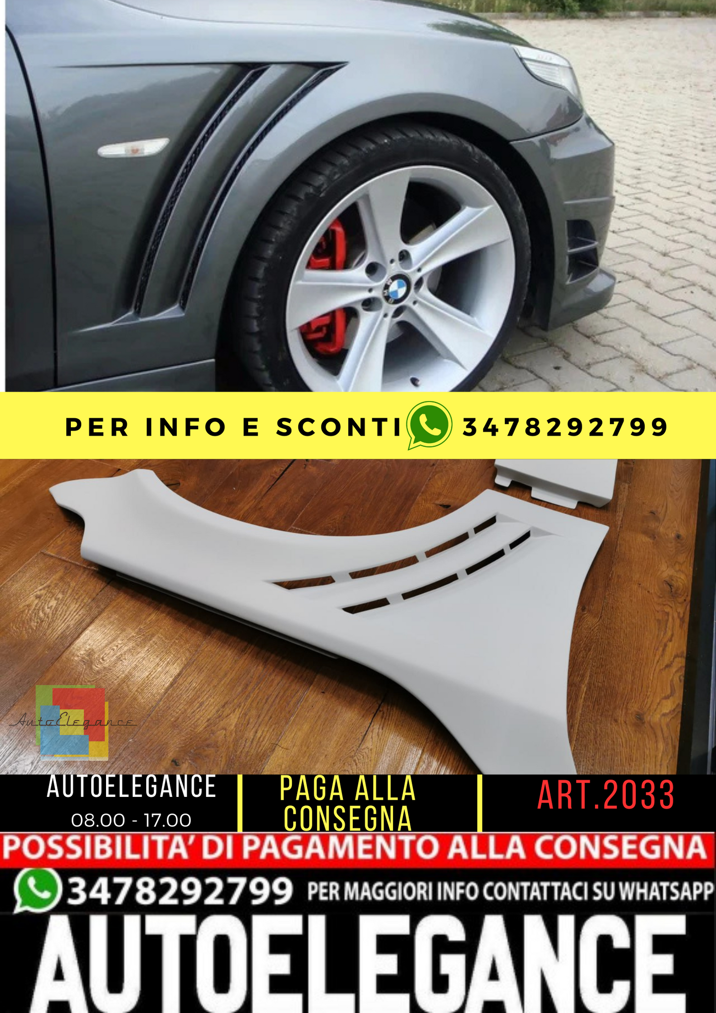 ⭐ Set parafanghi anteriori sinistro + destro per BMW E60 LOOK ATS (PROMO) ⭐