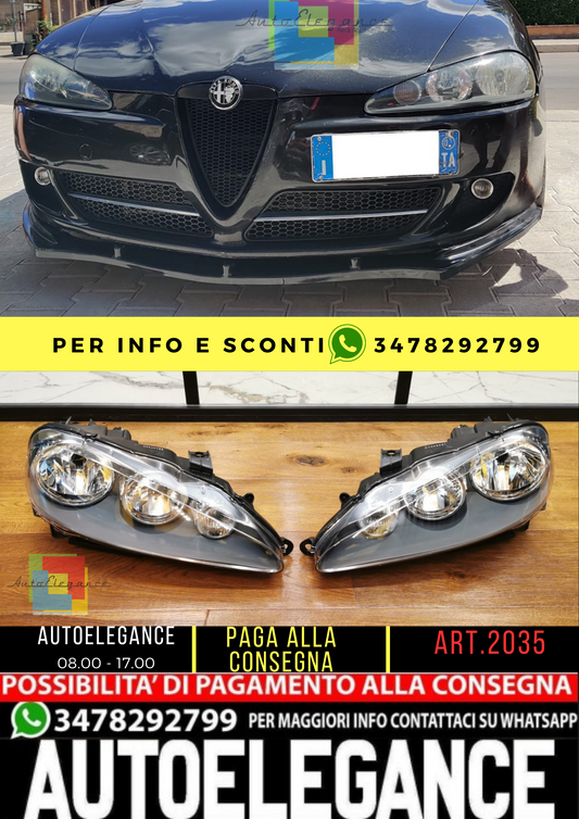 ⭐2035 pair of headlights suitable for alfa romeo 147 restyling black⭐