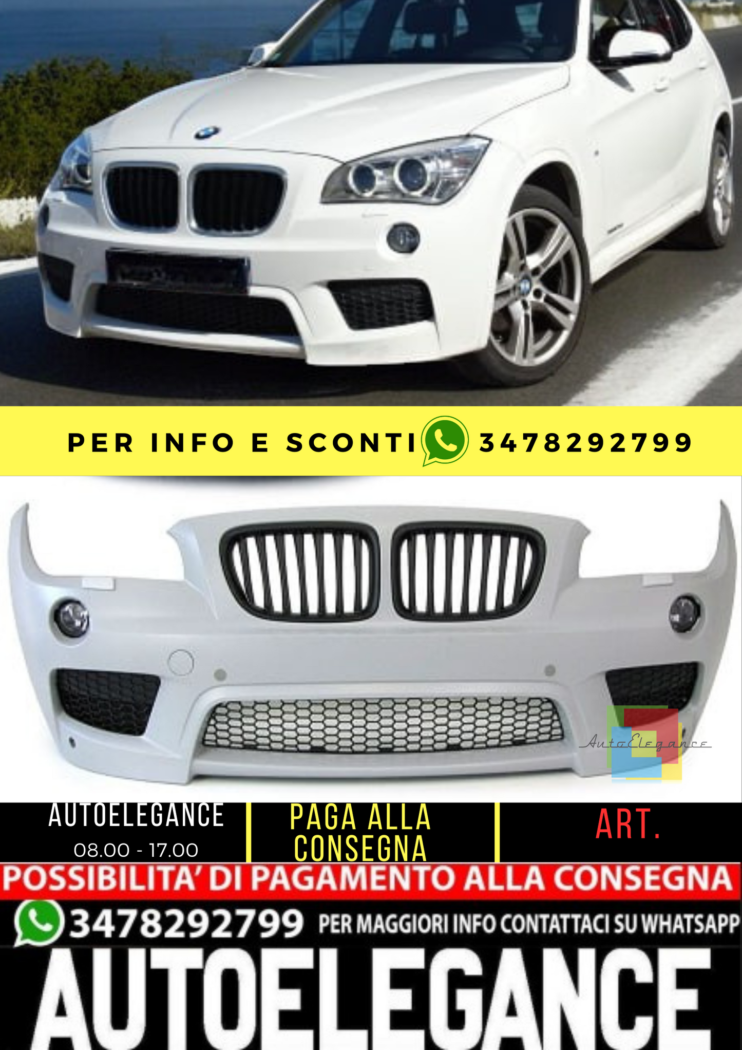 ⭐PARAURTI ADATTO PER BMW x1 e84 M look⭐