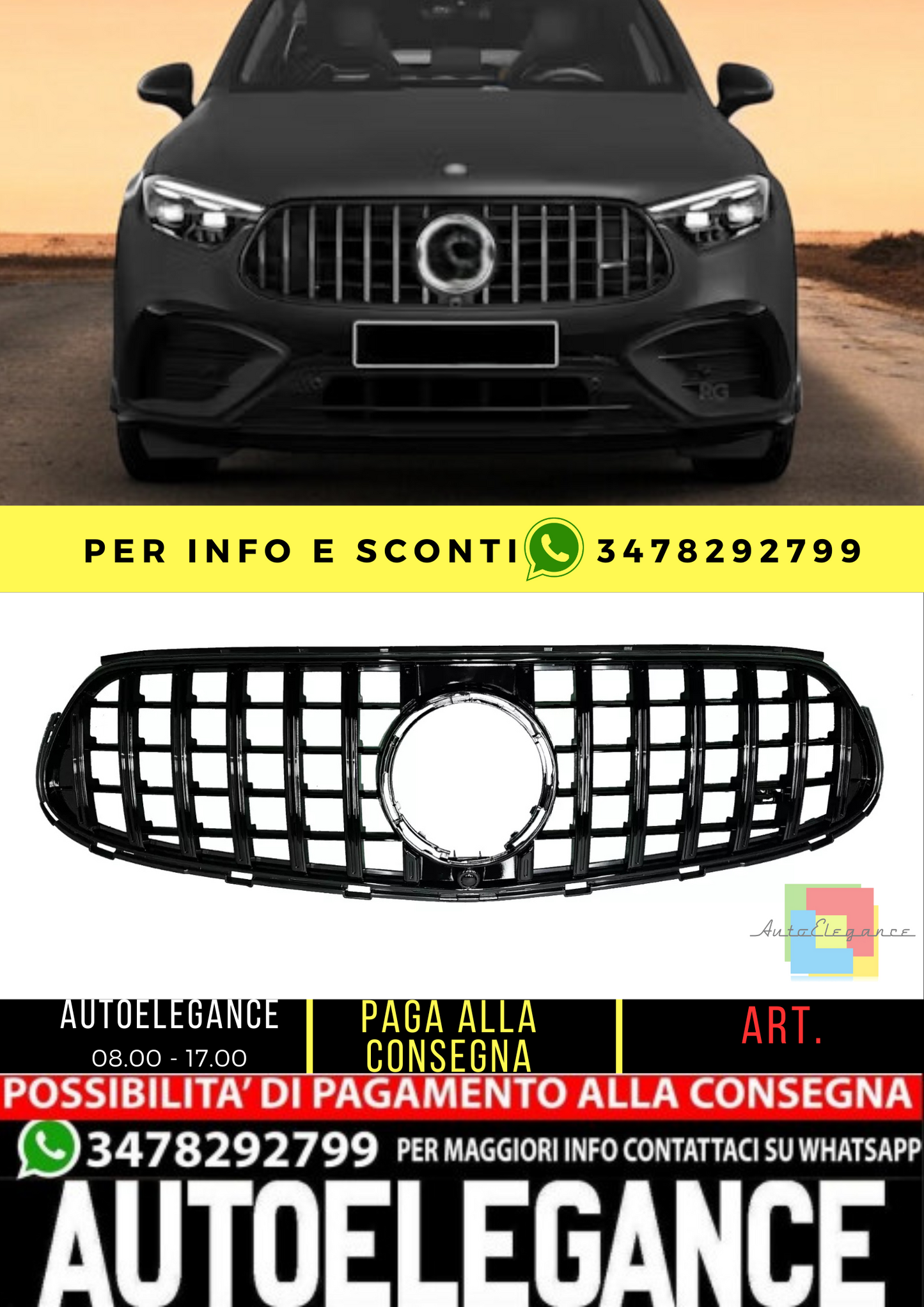 ⭐GRIGLIA RADIATORE AMF LINE ADATTOMercedes Benz Classe GLC X254 2023 ⭐
