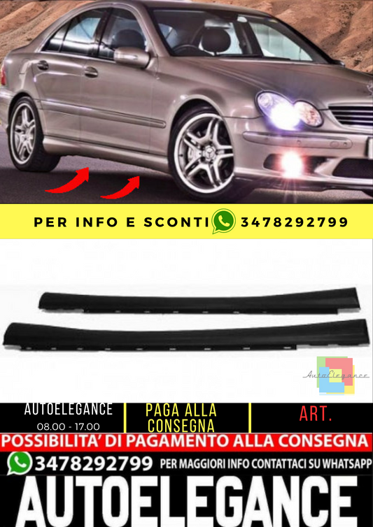 ⭐Minigonne laterali adatto per mercedes classe C w203 berlina - station 00-06⭐