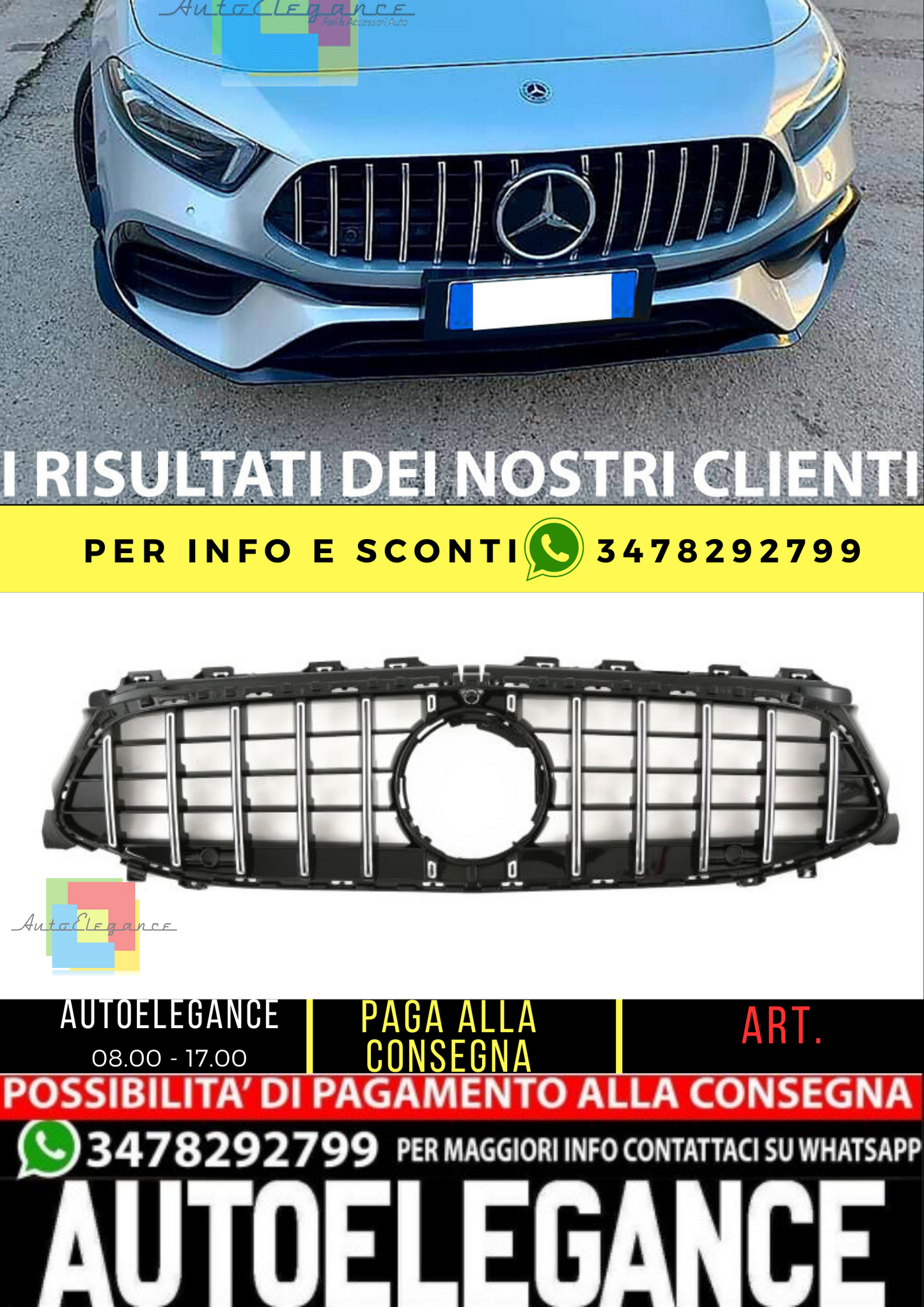 ⭐Griglia sportiva adatta per Mercedes C118 W118 Classe CLA PANAMERICANA GT Face⭐