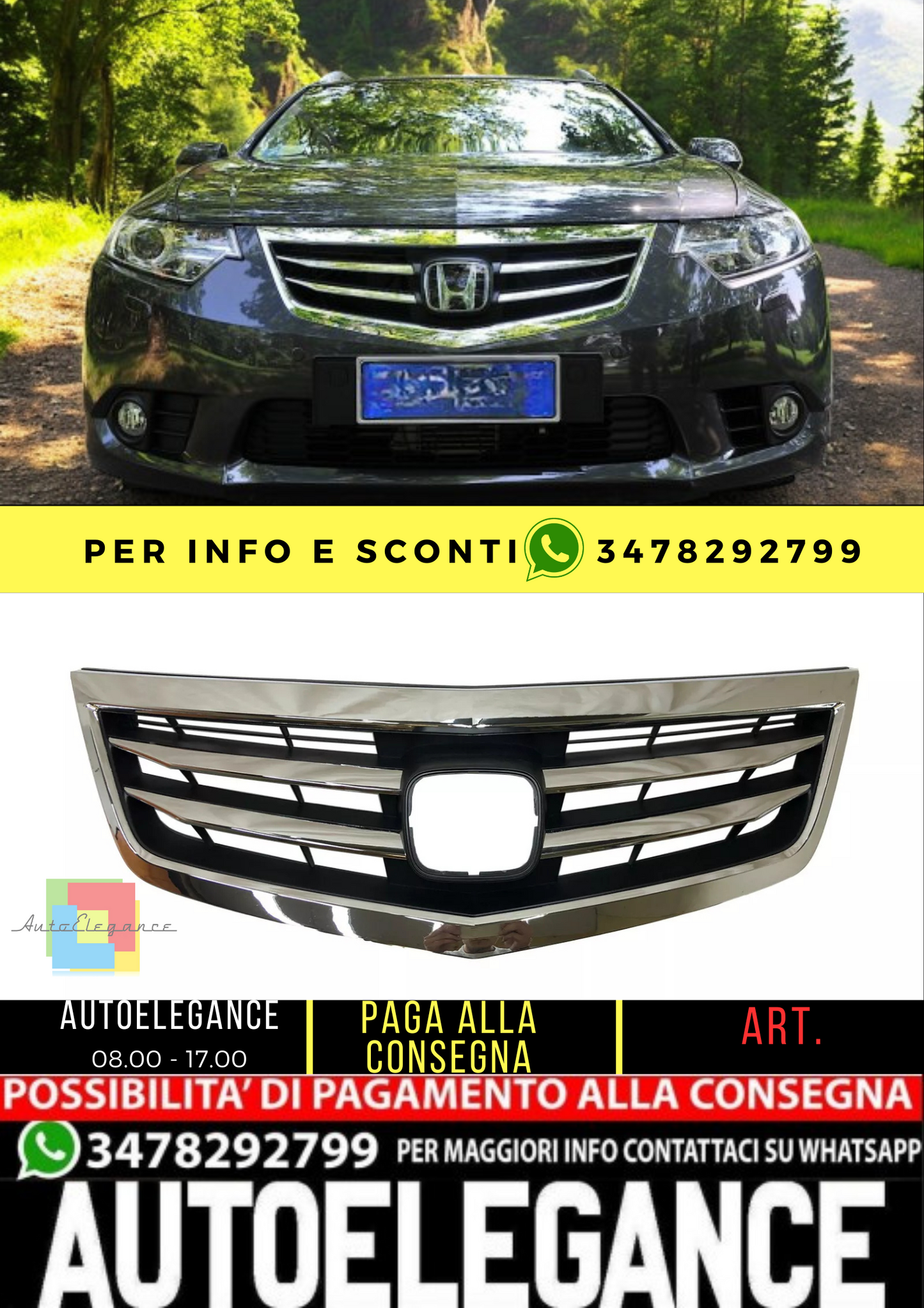 ⭐Honda Accord 2012 - 2016 Facelift griglia radiatore ⭐