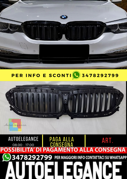 💥BMW 5 G30 / G31 2017 - 2020 griglia radiatore telaio nero senza motore-💥