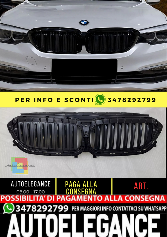 💥BMW 5 G30 / G31 2017 - 2020 griglia radiatore telaio nero senza motore-💥
