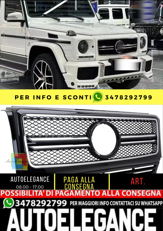 💥Griglia GT Panamericana adatta per Mercedes Sport W463 anteriore 12 argento 💥