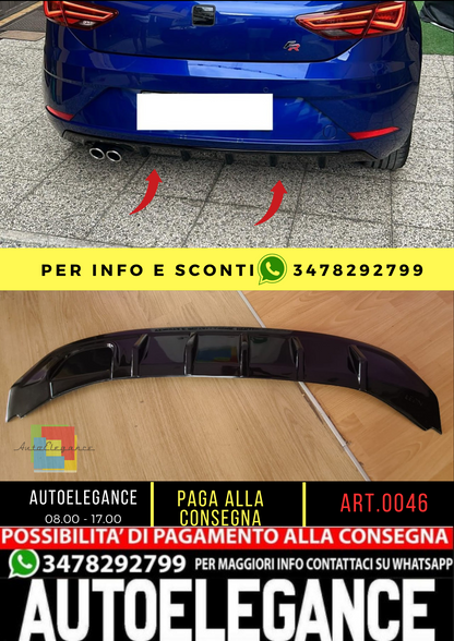 💥0046 DIFFUSORE SEAT LEON 5F 2017-2020 STANDARD NERO LUCIDO💥