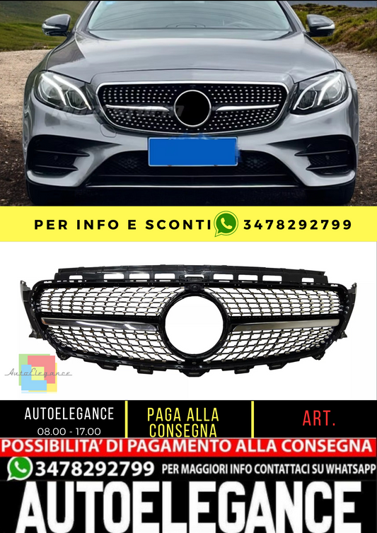 💥GRIGLIA RADIATORE NERA DIAMANTE ADATTO PER Mercedes Benz Classe E W213 16-18💥