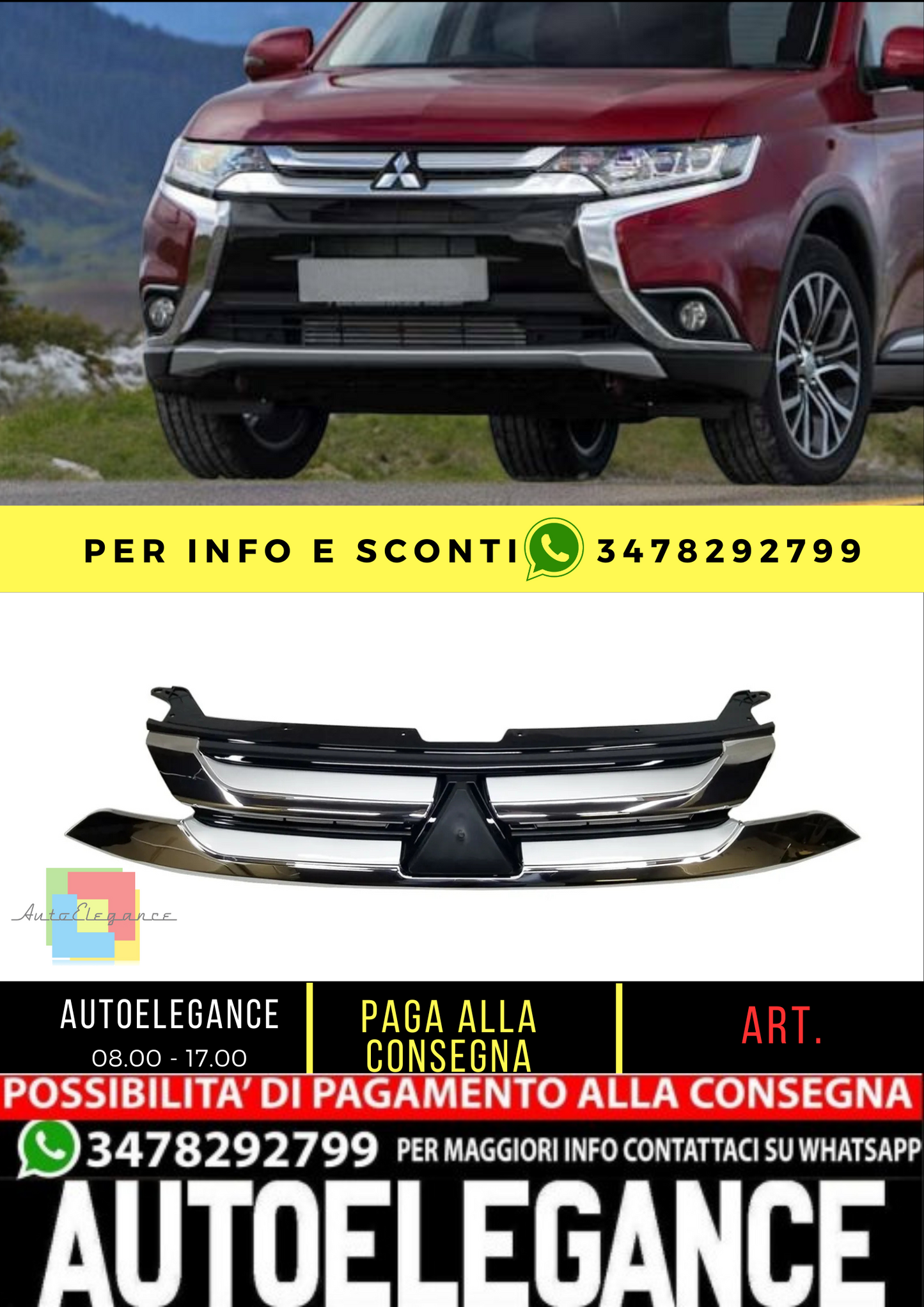 💥GRIGLIA REFRIGATORE ADATTO PER Mitsubishi Outlander 2015 - 2018💥