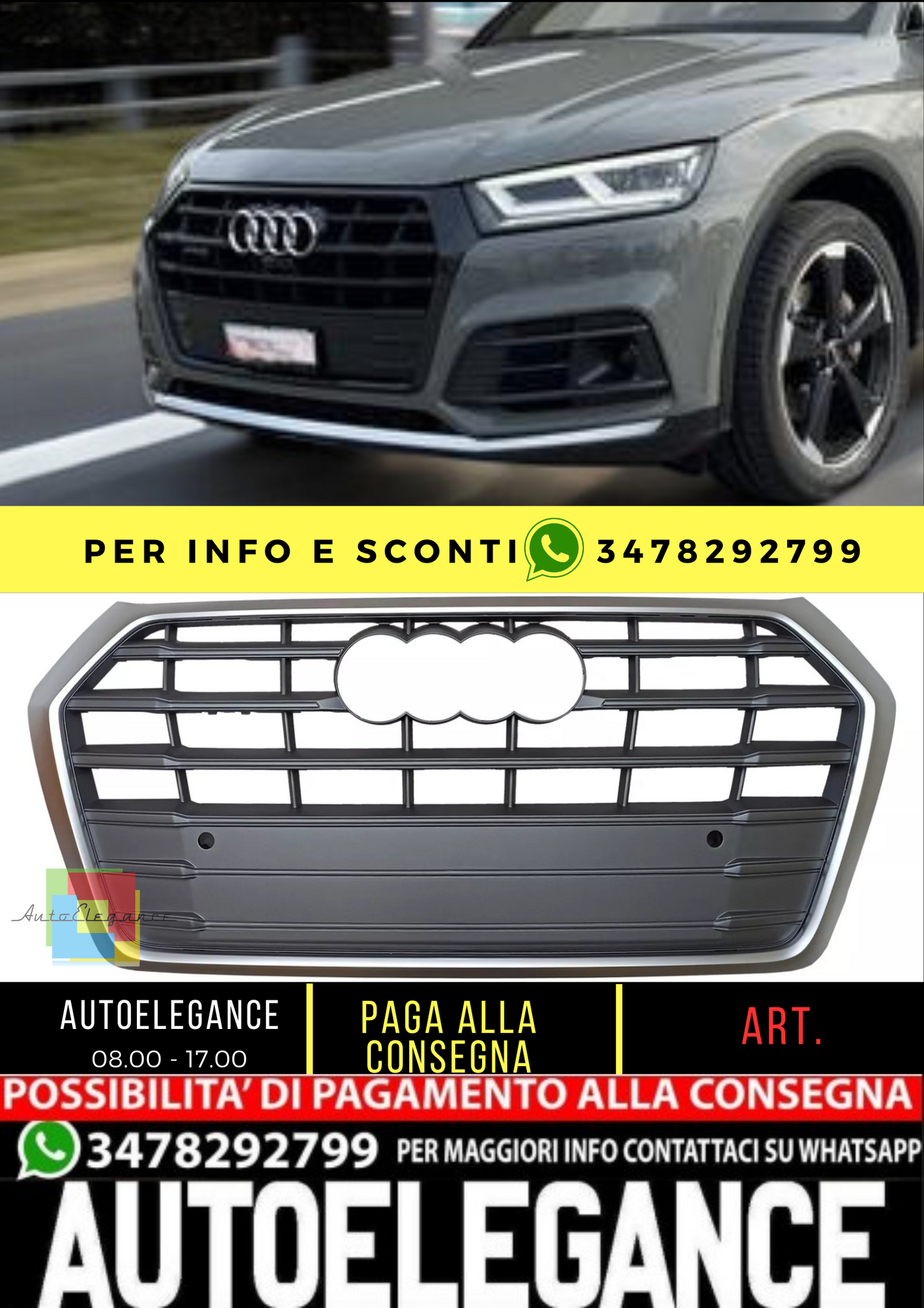 💥GRIGLIA RADIATORE ADATTO PER Audi Q5 FY 2017 - 2020💥
