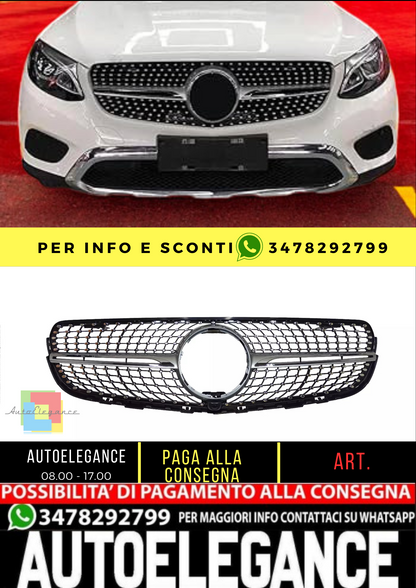 💥GRIGLIA RADIATORE ARGENTO DIAMANTE  ADATTO PER Mercedes Benz GLC Classe X253💥