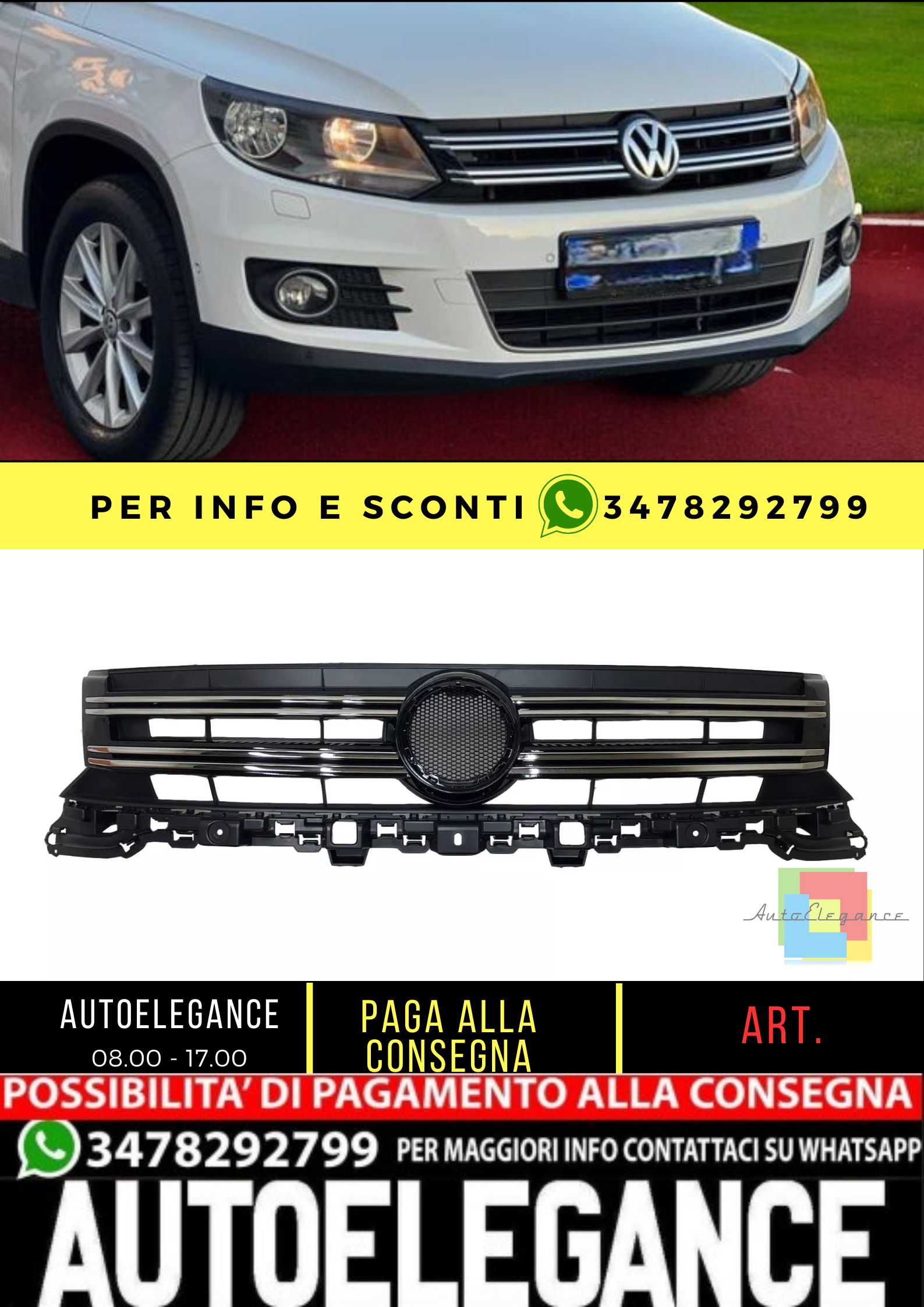 Elenchi Di Griglia Validi Per VW TIGUAN II + Allspace | Dal 2020+ Modanatura Cromata