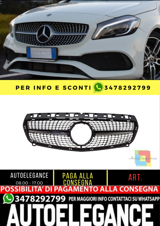 💥BLACK DIAMOND RADIATOR GRILLE SUITABLE FOR Mercedes Benz W176 A Kl 12-15💥 