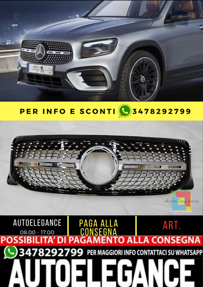 💥GRIGLIA RAFFREDDATORE NERO DIAMANTO ADATTO PER Mercedes Benz GLB Kl X247 20💥
