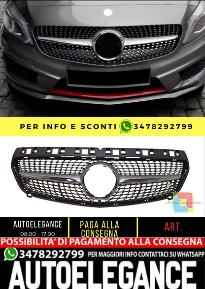 💥GRIGLIA RAFFREDDATORE ARGENT DIAMANT ADATTO PER Mercedes Benz W176 Classe A💥