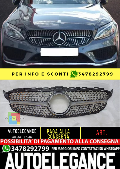 💥GRIGLIA RADIATORE ARGENTODIAMANTE ADATTO PER MercedesBenz Classe CW205 14-18💥