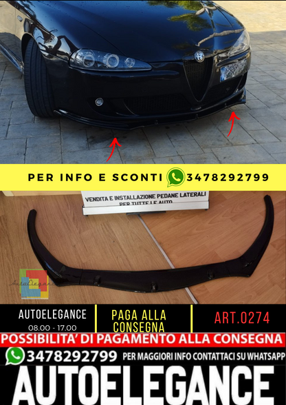 💥0274 SPLITTER ADATTO PER  Alfa Romeo 147 nero lucido💥