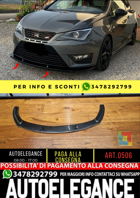 💥0506 SPLITTER ADATTO PER SEAT IBIZA 6J 2008-2017 NERO LUCIDO💥