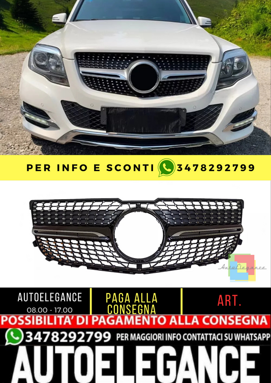 💥GRIGLIA RADIATORE NERO DIAMANTE ADATTO PER Mercedes Benz GLK Class X204 2013💥