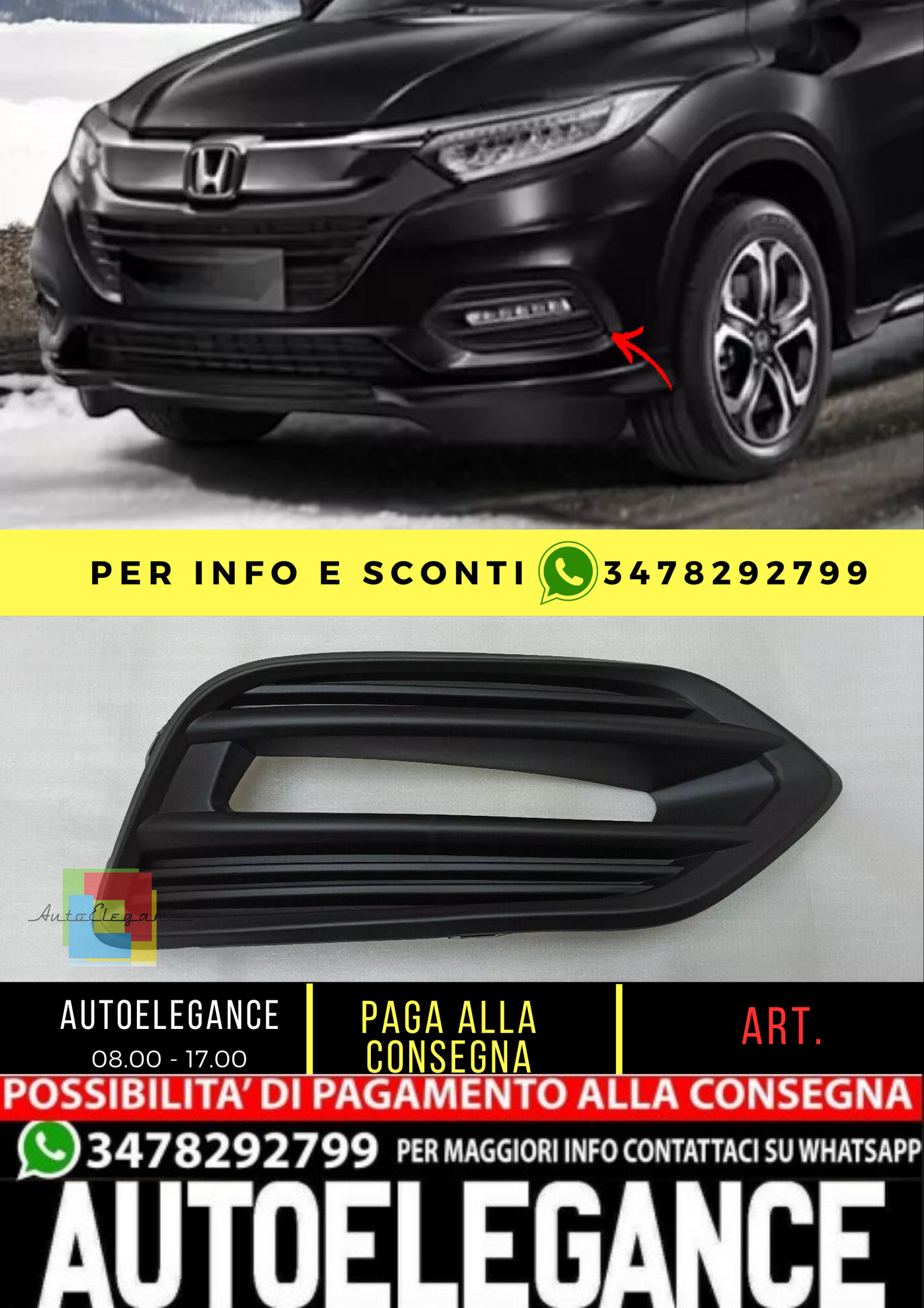 💥GRIGLIA DI VENTILAZIONE ADATTO PER Honda HRV 2019 - 2021 💥