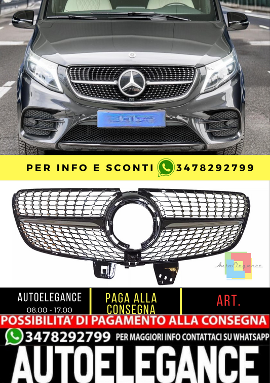 💥GRIGLIA RAFFREDDATORE DIAMANTE ADATTO PER Mercedes Benz Classe V W447 2019💥