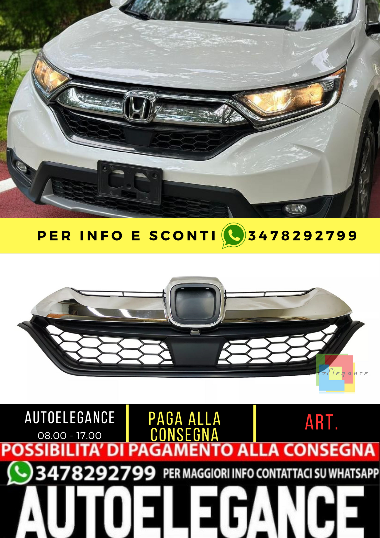 💥GRIGLIA RADIATORE ADATTO PER Honda CRV 2017 - 2020💥
