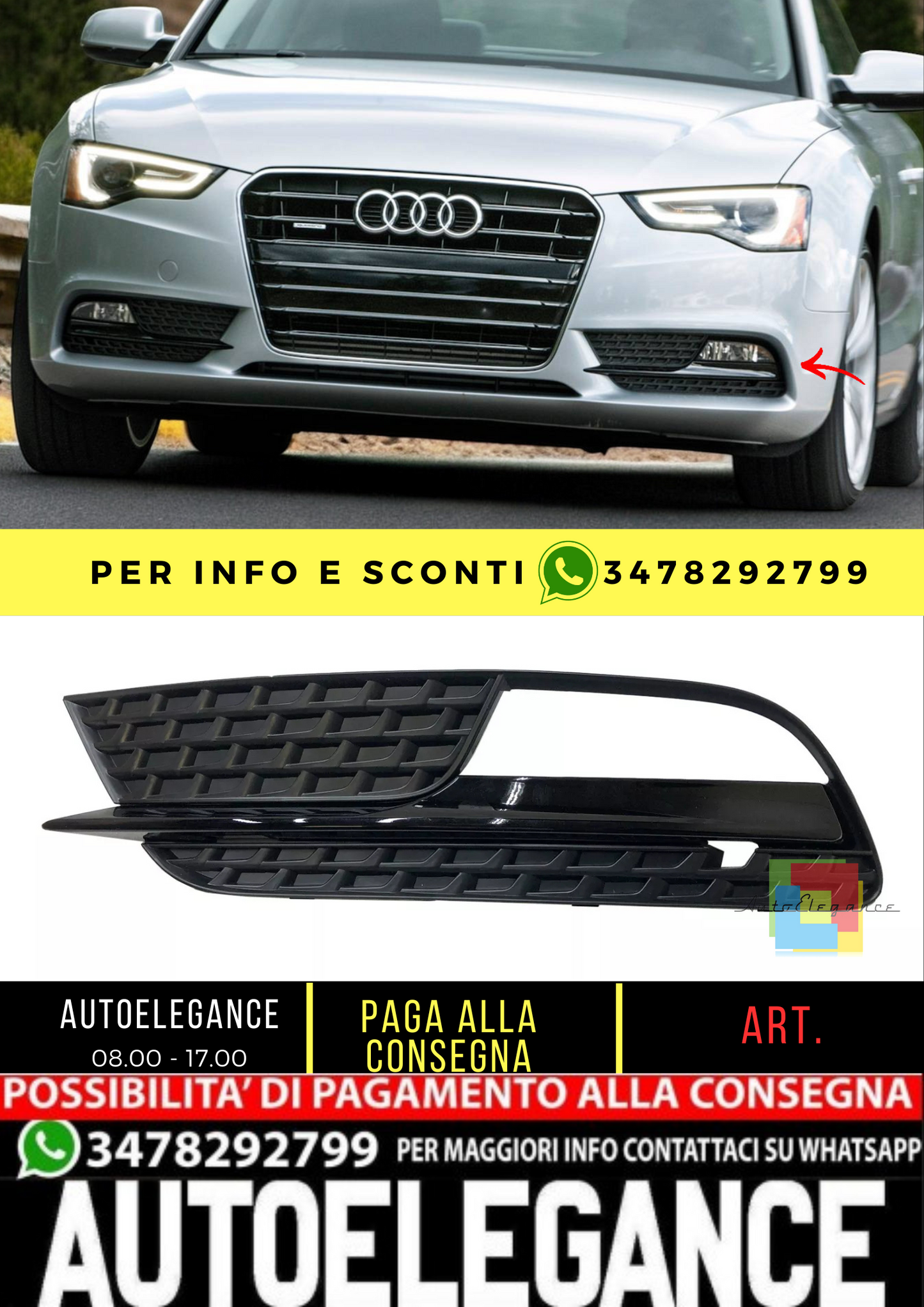 💥GRIGLIA DI VENTILAZIONE ADATTO PER  Audi A5 2012 - 2016💥