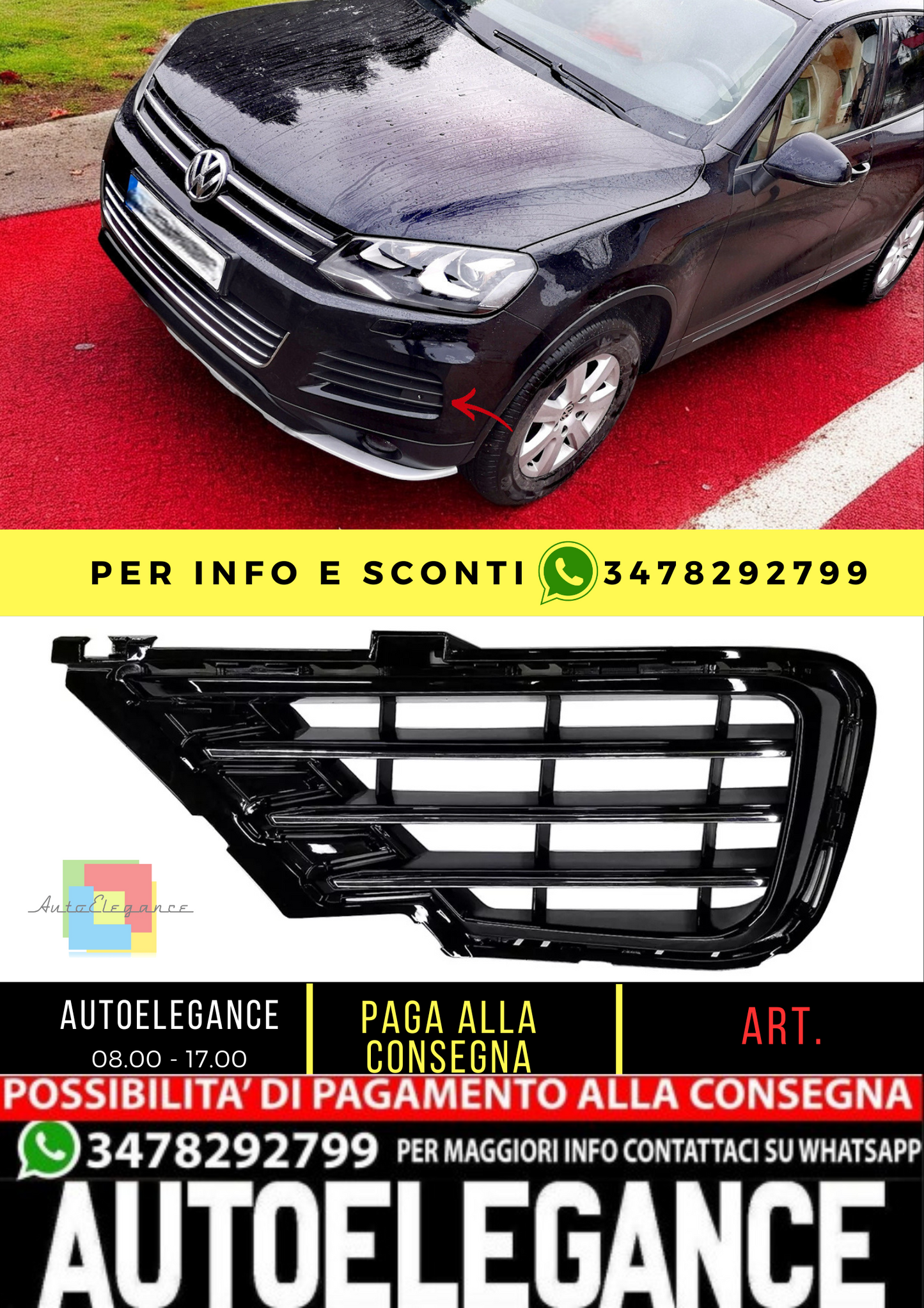 💥GRIGLIA DI VENTILAZIONE SINISTRA ADATTO PER VW Touareg 14-18 R Line 💥