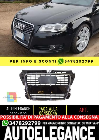 💥GRIGLIA RADIATORE ADATTO PER Audi A3 8P 08 - 11  NERA S LINE💥