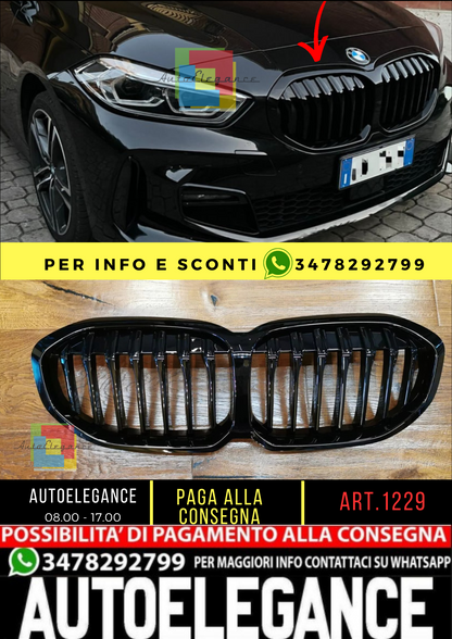 💥1243 CALANDRA PER BMW SERIE 1 F40 GRIGLIA ANTERIORE NERA LOOK M SPORT💥