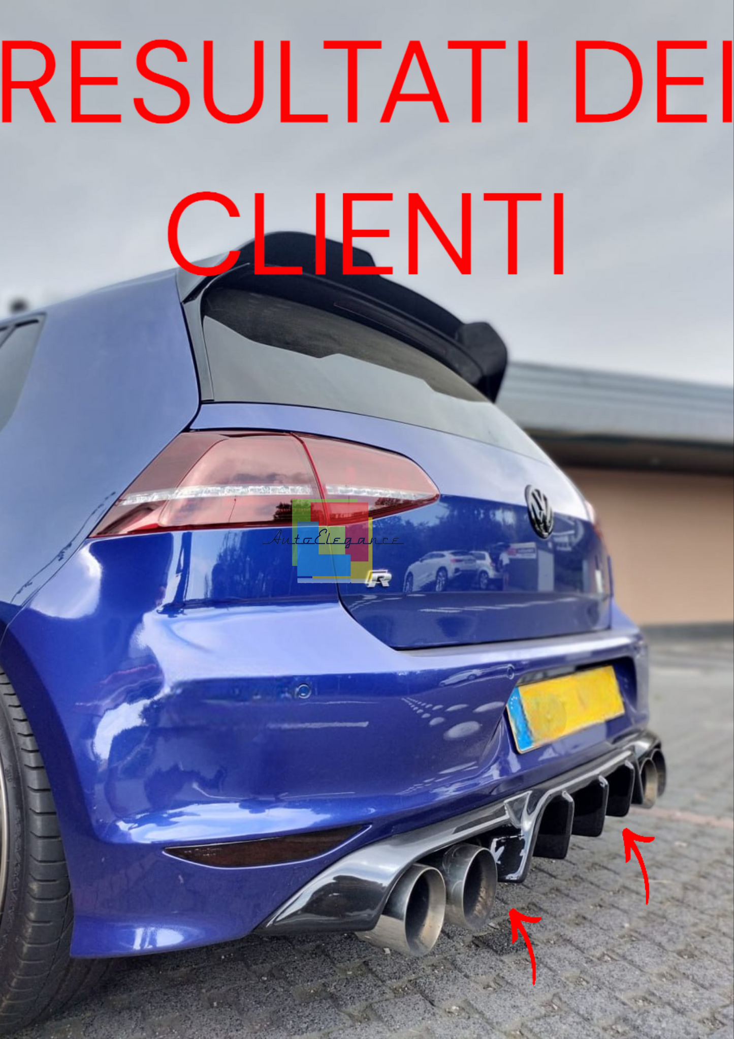 ✨1847 DIFFUSORE ADATTO PER VW GOLF 7 2013-2016 R LOOK TUNING NERO LUCIDO✨