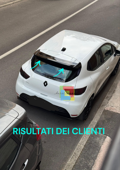 💥0652 RENAULT CLIO MK4 4 12-18 SPOILER TETTO LOOK SPORTIVO ABS NERO LUCIDO💥
