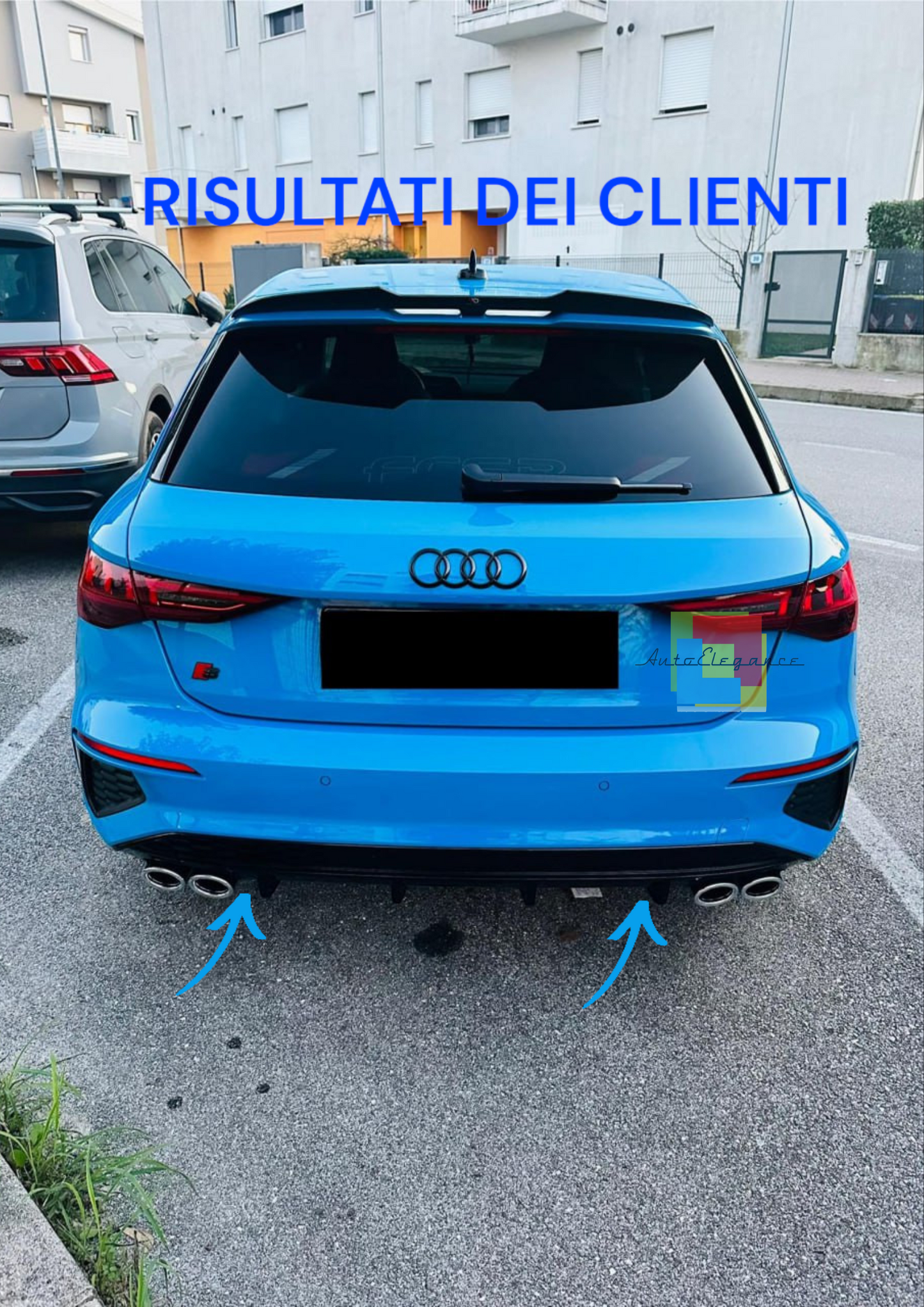 💎1085 DIFFUSER SUITABLE FOR AUDI A3 8Y 20+ SPORTBACK LOOK S3 FOR SLIN BUMPER💎 