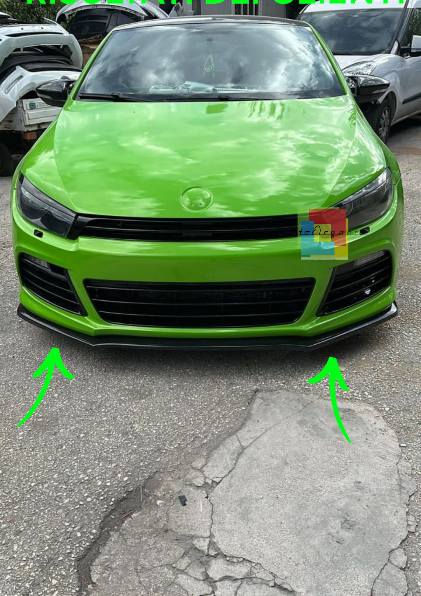 🔥0155 SPLITTER ADATTO PER VW SCIROCCO 2008-2013 R R-LINE NERO LUCIDO🔥