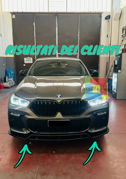✮1026 SPLITTER ADATTO PER BMW X6 G06 2020-2023 MSPORT NERO LUCIDO✮