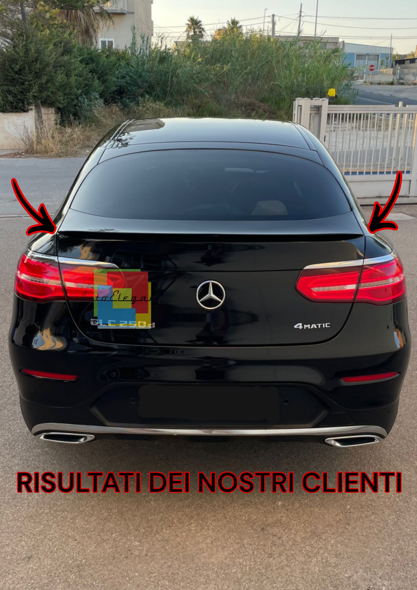 0466⭐SPOILER POSTERIORE AMG COFANO MERCEDES GLC COUPE C253 15+ NERO LUCIDO ABS⭐
