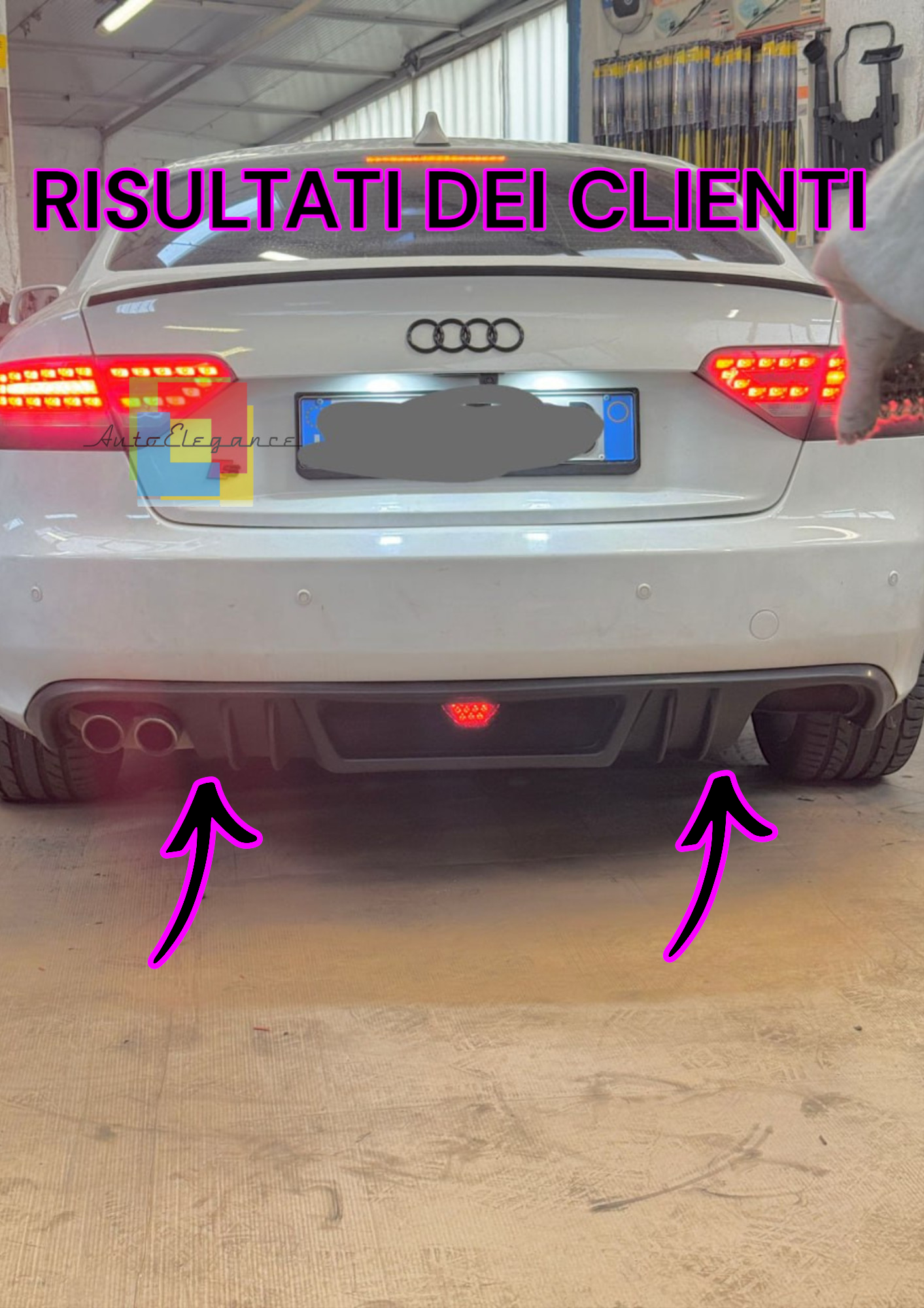 1292⭐DIFFUSORE PER AUDI A5 COUPE 07-11 DIFFUSOR POSTERIOR PER PARAURTI STANDARD⭐