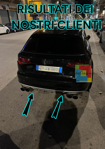 0194⭐SOTTO PARAURTI ADATTO PER AUDI A3 8V SPORTBACK 16-19 RESTYLING DIFFUSOR S3⭐