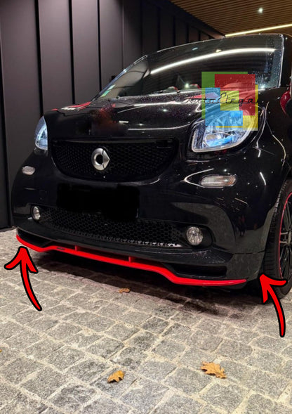 0338⭐SMART FORTWO 453 2014+ SPOILER SOTTO PARAURTI ANTERIORE SPORTIVO IN ABS⭐