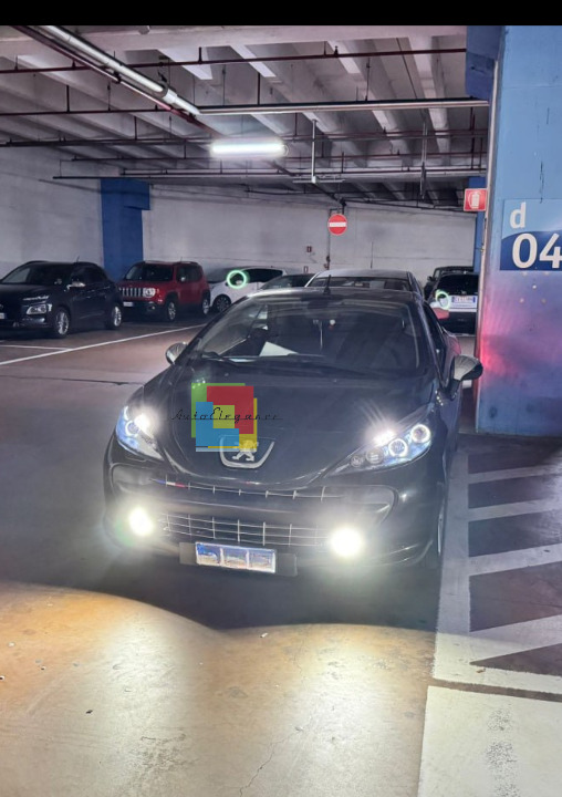 ❄️⭐1741 FARI ANTERIORI ADATTO PER PEUGEOT 207 207 CC 06-2012 NERI ANGEL EYES⭐❄️