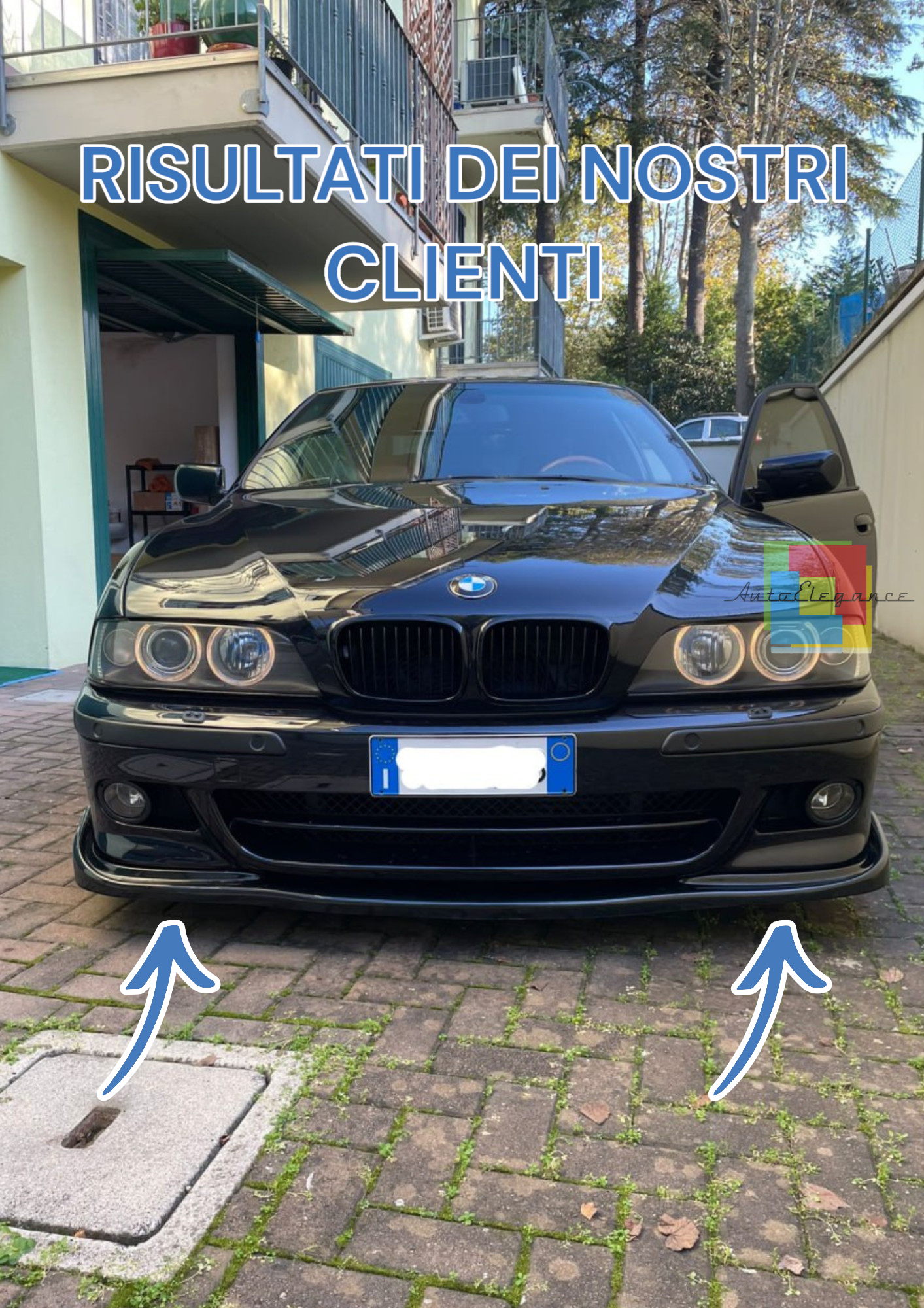 0489⭐SPLITTER SOTTO PARAURTI ADATTO PER BMW SERIE 5 E39 M / M-TECH ABS NERO⭐