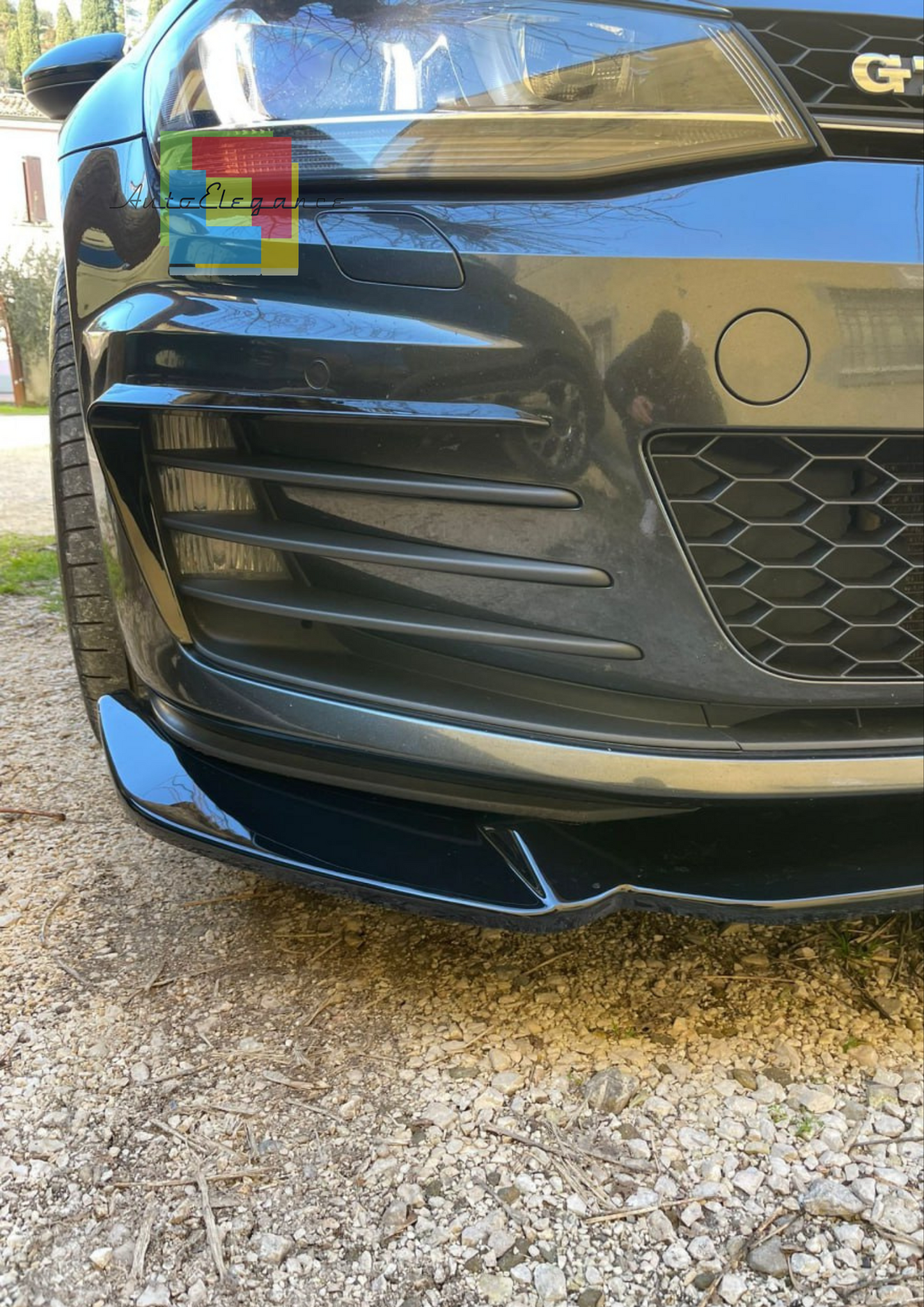 0160⭐LIP UNDER FRONT BUMPER VW GOLF 7 GTI 12-16 ABS GLOSSY BLACK SPLITTER⭐
