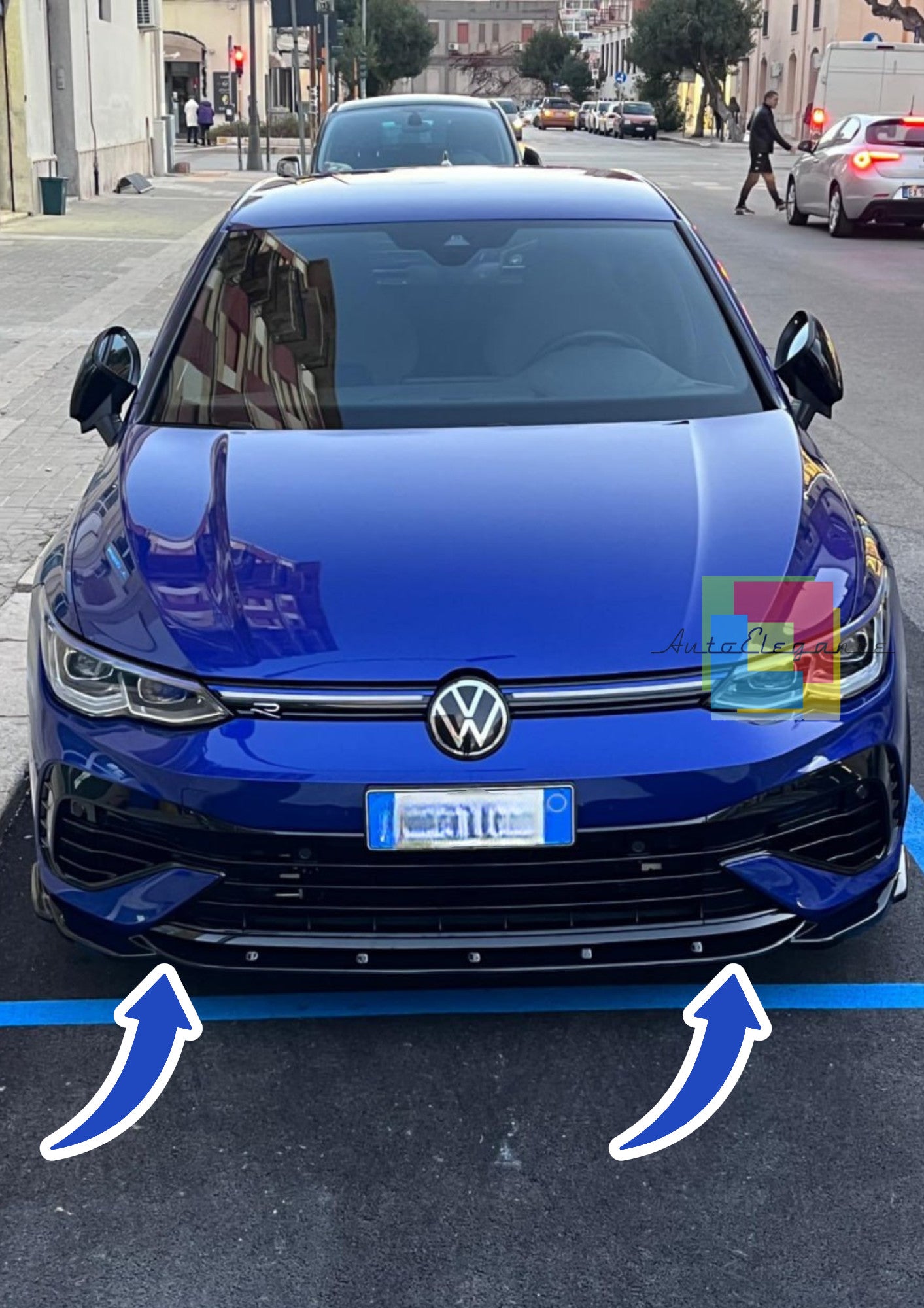 ⭐1626 Front spoiler for VW VOLKSWAGEN Golf MK 8 R 2020+ black⭐ 