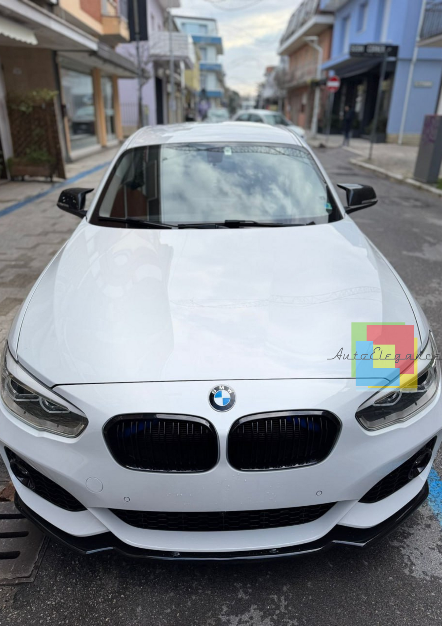 🔥⭐0563 SPLITTER ADATTO PER BMW SERIE 1 F20 F21 15-19 MSPORT LOOK NERO LUCIDO⭐🔥