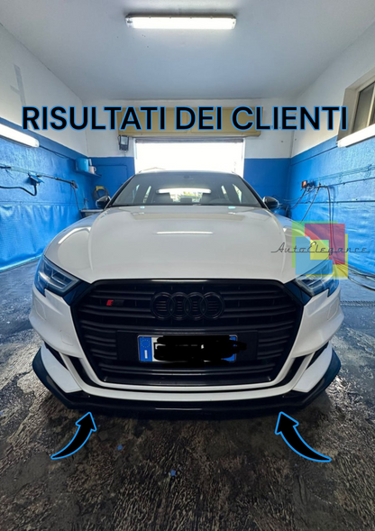 🔥0006 SPLITTER ADATTO PER AUDI A3 8V 2016-2020 S3 S-LINE NERO LUCIDO🔥