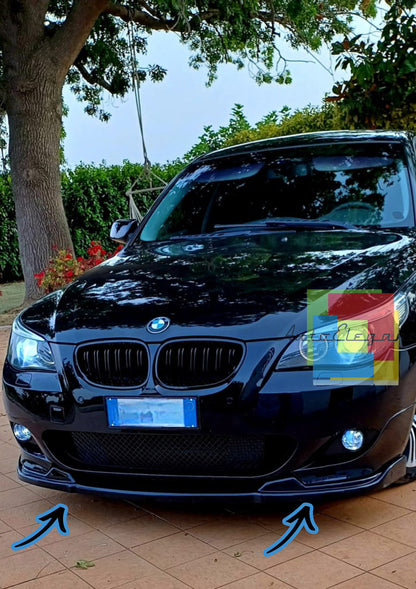 0058⭐SPLITTER ANTERIORE ADATTO PER BMW SERIE 5 E60 E61 M TECH ABS NERO LAMA⭐